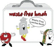 lunch box that says "waste-free lunch"